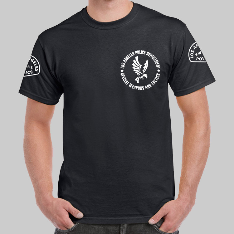 送料無料　スワット　LAPD SWAT Tシャツ ブラック S サバゲー SWAT ORIGINAL（スワットオリジナル） \"LAPD S.W.A.T